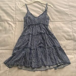 small blue and white floral sundress